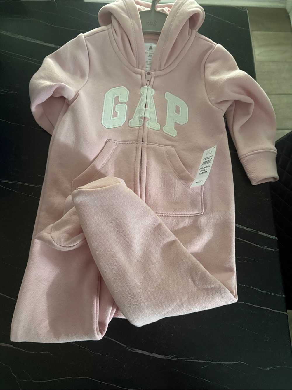 GAP Pink Hooded Kids Pajama One-Piece